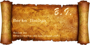 Berke Ibolya névjegykártya
